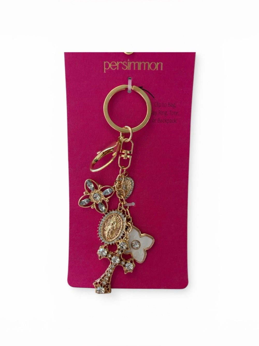 UNIQUE Persimmon Baroque-Style Bag Charm & Key Chain